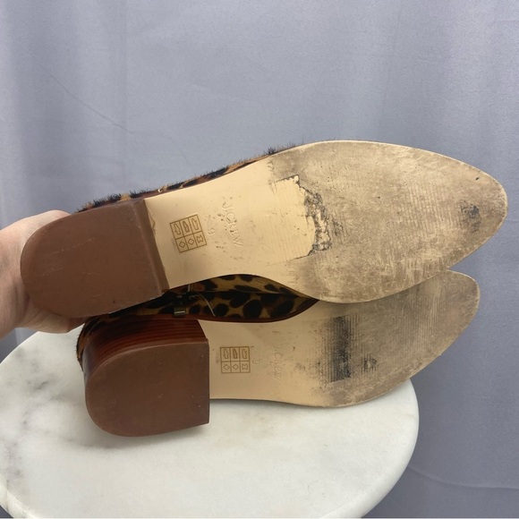 J.Crew Walker Leopard Print Calf Hair Ankle Boots Size 9 - Picture 8 of 9